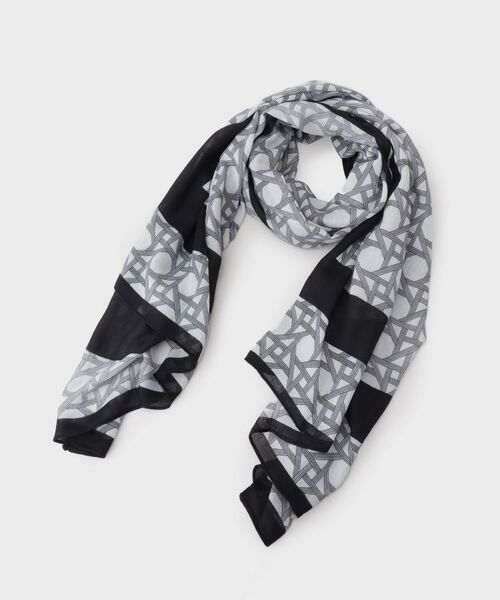 COUP DE CHANCE/クードシャンス 大人モードのモノトーンストール/ジオメトリック柄/ロングストール ブラック(319) 00(FREE) COUP DE CHANCE/クードシャンス 大人モードのモノトーンストール/ジオメトリック柄/ロングストール ブラック(319) 00(FREE)