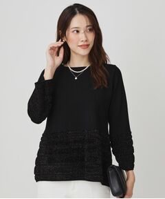 COUP DE CHANCE / クードシャンス ニット・セーター | 【手洗い可／長め丈】ラメフェザーデザインのニットトップス