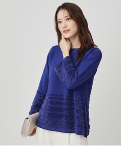 COUP DE CHANCE / クードシャンス ニット・セーター | 【手洗い可／長め丈】ラメフェザーデザインのニットトップス