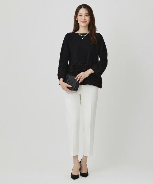 COUP DE CHANCE / クードシャンス ニット・セーター | 【手洗い可／長め丈】ラメフェザーデザインのニットトップス | 詳細10