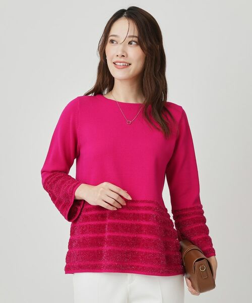 COUP DE CHANCE / クードシャンス ニット・セーター | 【手洗い可／長め丈】ラメフェザーデザインのニットトップス | 詳細13