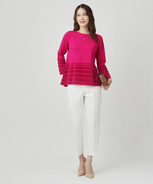 COUP DE CHANCE / クードシャンス ニット・セーター | 【手洗い可／長め丈】ラメフェザーデザインのニットトップス | 詳細14