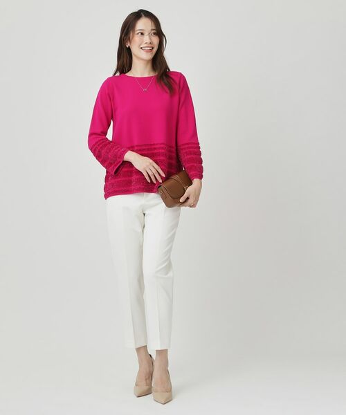 COUP DE CHANCE / クードシャンス ニット・セーター | 【手洗い可／長め丈】ラメフェザーデザインのニットトップス | 詳細15