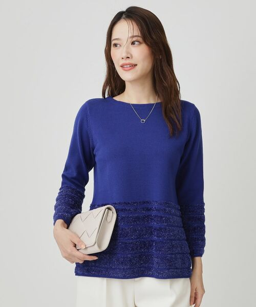 COUP DE CHANCE / クードシャンス ニット・セーター | 【手洗い可／長め丈】ラメフェザーデザインのニットトップス | 詳細17