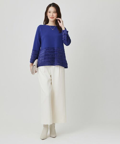 COUP DE CHANCE / クードシャンス ニット・セーター | 【手洗い可／長め丈】ラメフェザーデザインのニットトップス | 詳細18