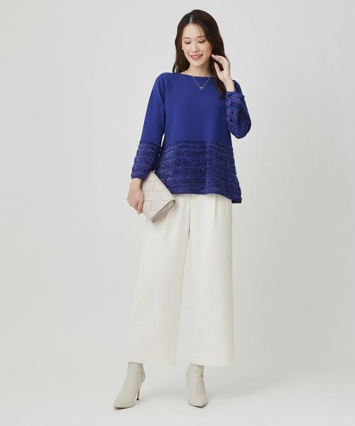 COUP DE CHANCE / クードシャンス ニット・セーター | 【手洗い可／長め丈】ラメフェザーデザインのニットトップス | 詳細19