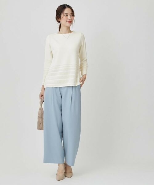 COUP DE CHANCE / クードシャンス ニット・セーター | 【手洗い可／長め丈】ラメフェザーデザインのニットトップス | 詳細2