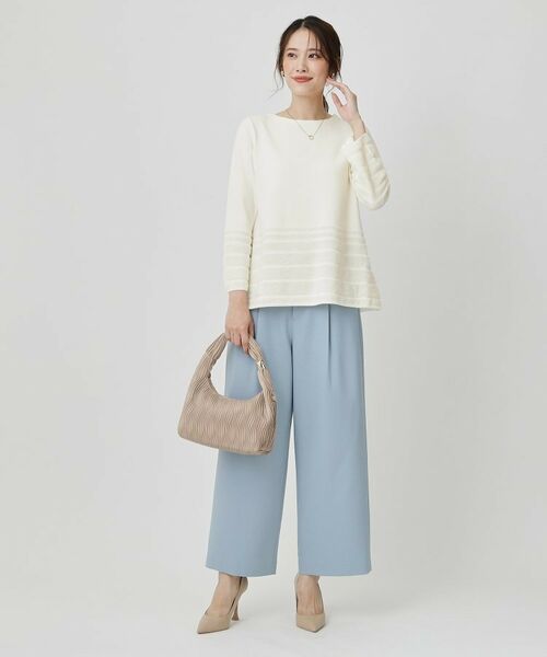 COUP DE CHANCE / クードシャンス ニット・セーター | 【手洗い可／長め丈】ラメフェザーデザインのニットトップス | 詳細3