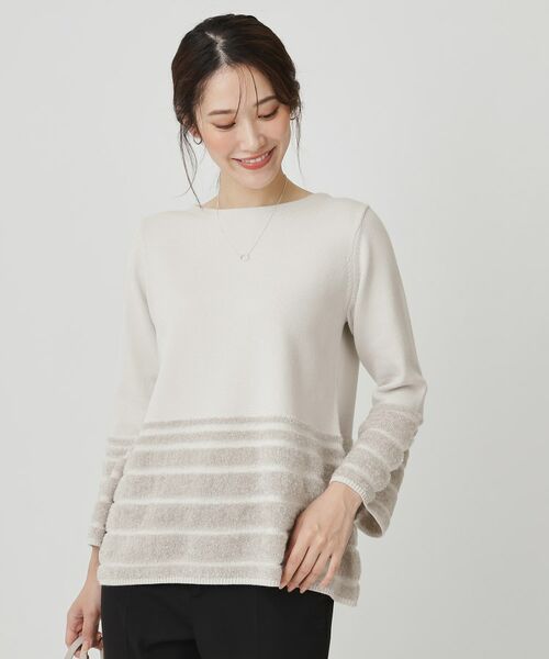 COUP DE CHANCE / クードシャンス ニット・セーター | 【手洗い可／長め丈】ラメフェザーデザインのニットトップス | 詳細5