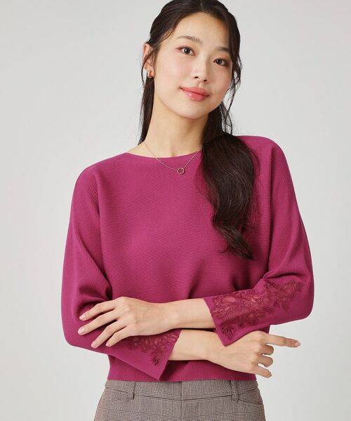 COUP DE CHANCE / クードシャンス ニット・セーター | 【手洗い可】オーガンジー刺しゅうニットトップス | 詳細14