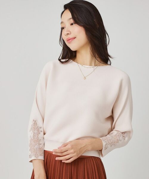COUP DE CHANCE / クードシャンス ニット・セーター | 【手洗い可】オーガンジー刺しゅうニットトップス | 詳細2