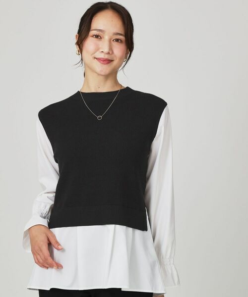 COUP DE CHANCE / クードシャンス ニット・セーター | 【手洗い可】重ね着風ニットトップス | 詳細1