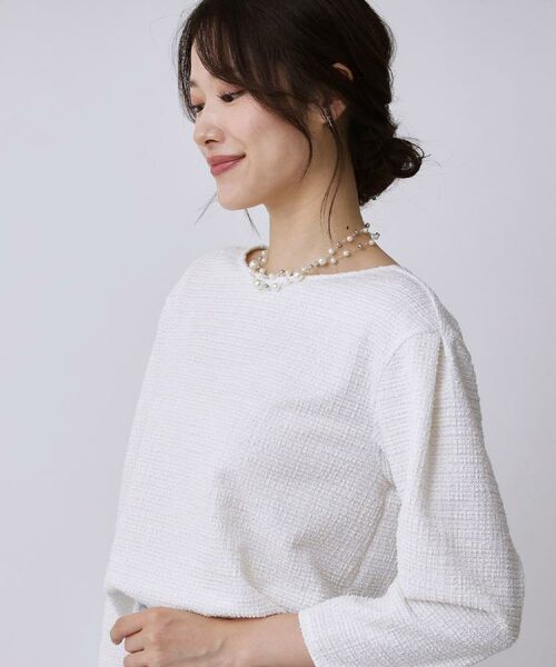 COUP DE CHANCE / クードシャンス カットソー | 【手洗い可／日本製／ジャージ素材／セットアップ可】ラメ意匠素材トップス | 詳細1