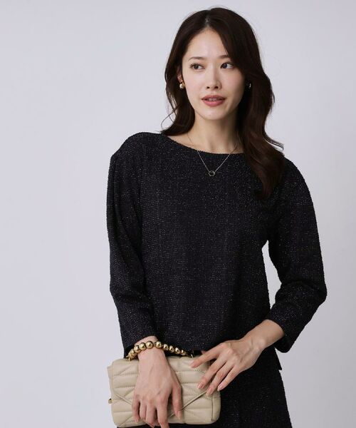 COUP DE CHANCE / クードシャンス カットソー | 【手洗い可／日本製／ジャージ素材／セットアップ可】ラメ意匠素材トップス | 詳細10