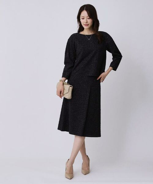 COUP DE CHANCE / クードシャンス カットソー | 【手洗い可／日本製／ジャージ素材／セットアップ可】ラメ意匠素材トップス | 詳細11