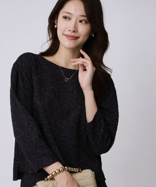 COUP DE CHANCE / クードシャンス カットソー | 【手洗い可／日本製／ジャージ素材／セットアップ可】ラメ意匠素材トップス | 詳細9