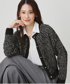 COUP DE CHANCE / クードシャンス カーディガン・ボレロ | 【手洗い可】ラメフェザーのニットカーディガン