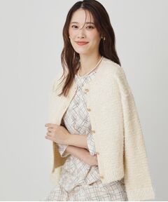 COUP DE CHANCE / クードシャンス カーディガン・ボレロ | 【手洗い可】ラメフェザーのニットカーディガン