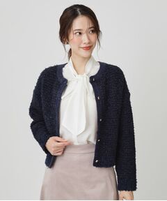 COUP DE CHANCE / クードシャンス カーディガン・ボレロ | 【手洗い可】ラメフェザーのニットカーディガン