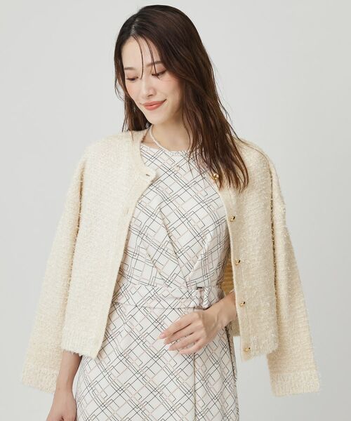 COUP DE CHANCE / クードシャンス カーディガン・ボレロ | 【手洗い可】ラメフェザーのニットカーディガン | 詳細1