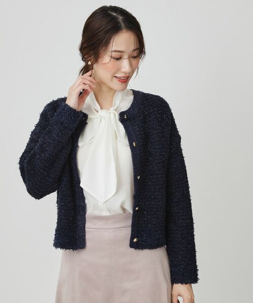 COUP DE CHANCE / クードシャンス カーディガン・ボレロ | 【手洗い可】ラメフェザーのニットカーディガン | 詳細9