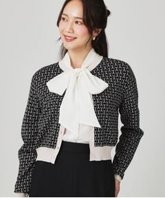 COUP DE CHANCE / クードシャンス カーディガン・ボレロ | 【手洗い可】幾何柄風ジャカードカーディガン