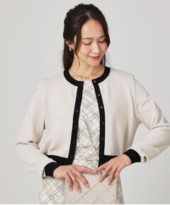 COUP DE CHANCE / クードシャンス カーディガン・ボレロ | 【手洗い可】幾何柄風ジャカードカーディガン