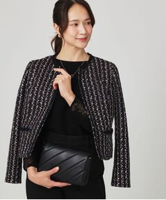 COUP DE CHANCE / クードシャンス ノーカラージャケット | 【日本製／セットアップ可】ファンシーツィードのショート丈ジャケット