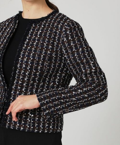 COUP DE CHANCE / クードシャンス ノーカラージャケット | 【日本製／セットアップ可】ファンシーツィードのショート丈ジャケット | 詳細12