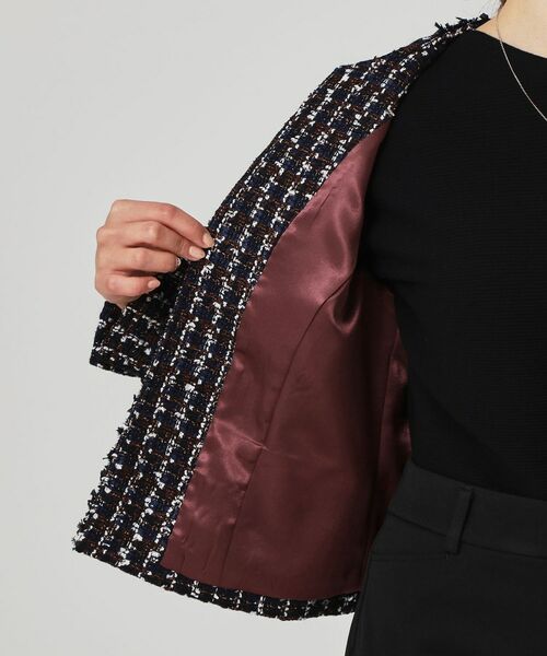 COUP DE CHANCE / クードシャンス ノーカラージャケット | 【日本製／セットアップ可】ファンシーツィードのショート丈ジャケット | 詳細17