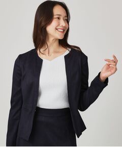 COUP DE CHANCE / クードシャンス ノーカラージャケット | 【手洗い可／日本製】スェード調ノーカラージャケット