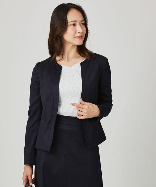 COUP DE CHANCE / クードシャンス ノーカラージャケット | 【手洗い可/日本製】スェード調ノーカラージャケット | 詳細13