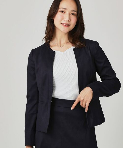 COUP DE CHANCE / クードシャンス ノーカラージャケット | 【手洗い可/日本製】スェード調ノーカラージャケット | 詳細14