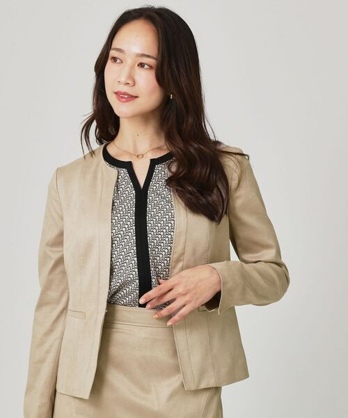 COUP DE CHANCE / クードシャンス ノーカラージャケット | 【手洗い可/日本製】スェード調ノーカラージャケット | 詳細17