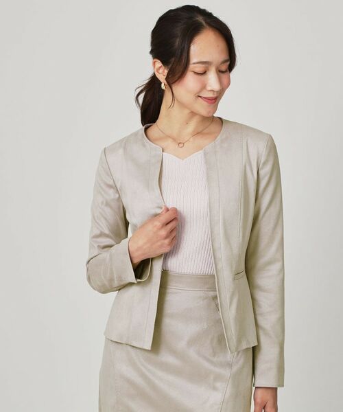 COUP DE CHANCE / クードシャンス ノーカラージャケット | 【手洗い可/日本製】スェード調ノーカラージャケット | 詳細2