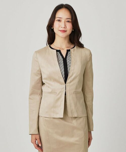 COUP DE CHANCE / クードシャンス ノーカラージャケット | 【手洗い可/日本製】スェード調ノーカラージャケット | 詳細29