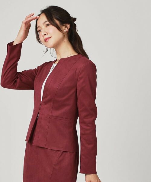 COUP DE CHANCE / クードシャンス ノーカラージャケット | 【手洗い可/日本製】スェード調ノーカラージャケット | 詳細5