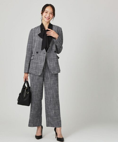 COUP DE CHANCE / クードシャンス ノーカラージャケット | 【手洗い可／日本製／裏無し／セットアップ可】ツィード見えノーカラージャケット | 詳細10