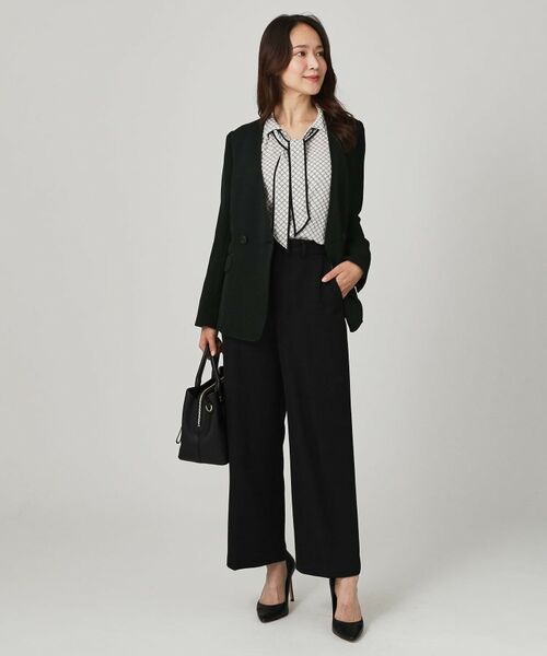 COUP DE CHANCE / クードシャンス ノーカラージャケット | 【手洗い可／日本製／裏無し／セットアップ可】ツィード見えノーカラージャケット | 詳細2