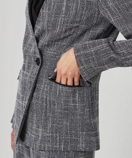 COUP DE CHANCE / クードシャンス ノーカラージャケット | 【手洗い可／日本製／裏無し／セットアップ可】ツィード見えノーカラージャケット | 詳細20