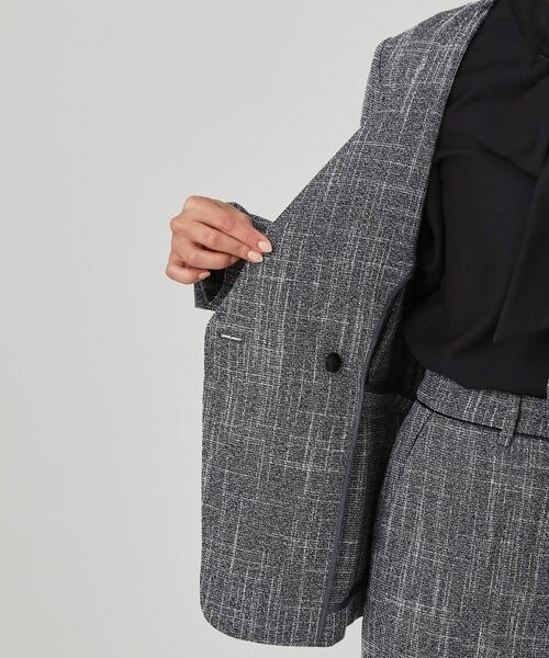 COUP DE CHANCE / クードシャンス ノーカラージャケット | 【手洗い可／日本製／裏無し／セットアップ可】ツィード見えノーカラージャケット | 詳細22