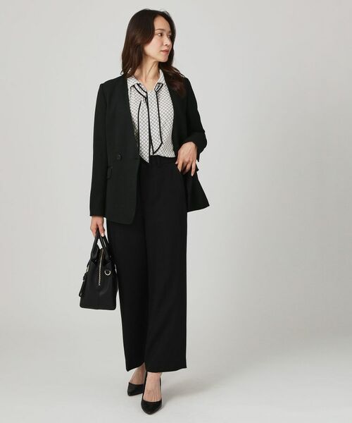 COUP DE CHANCE / クードシャンス ノーカラージャケット | 【手洗い可／日本製／裏無し／セットアップ可】ツィード見えノーカラージャケット | 詳細3