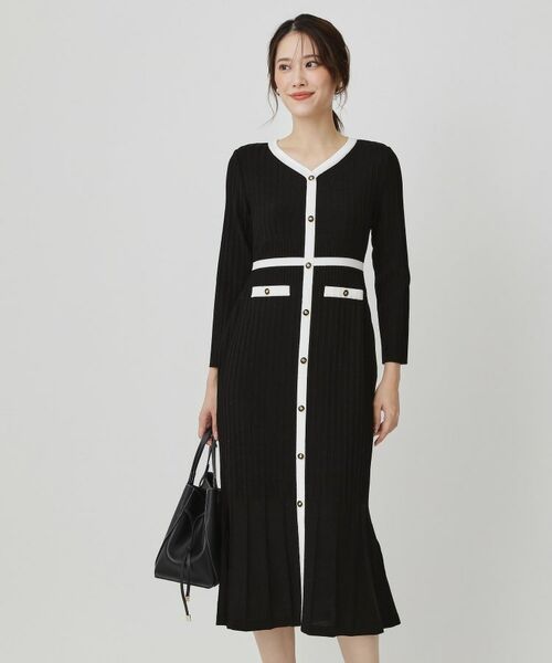 COUP DE CHANCE / クードシャンス ミニ丈・ひざ丈ワンピース | 【手洗い可／日本製】ニットドレス | 詳細1