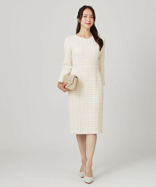 COUP DE CHANCE / クードシャンス ミニ丈・ひざ丈ワンピース | 【日本製/セットアップ可】ファンシーツィードのワンピース | 詳細2