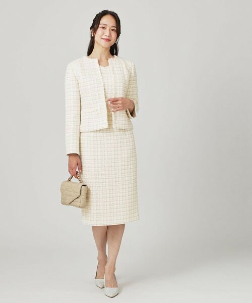 COUP DE CHANCE / クードシャンス ミニ丈・ひざ丈ワンピース | 【日本製/セットアップ可】ファンシーツィードのワンピース | 詳細3