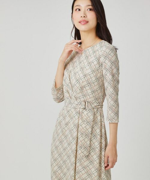 COUP DE CHANCE / クードシャンス ミニ丈・ひざ丈ワンピース | 【手洗い可／日本製】ジャージ素材のプリント柄ワンピース | 詳細1