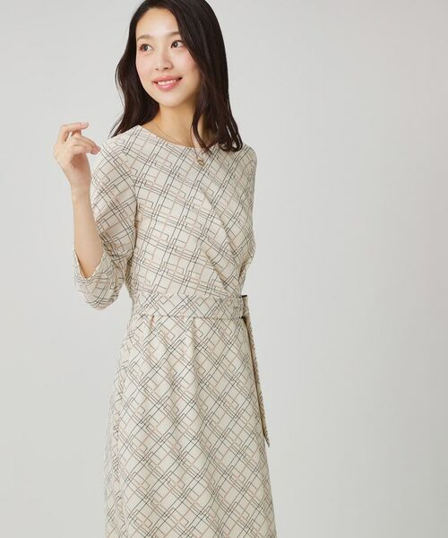 COUP DE CHANCE / クードシャンス ミニ丈・ひざ丈ワンピース | 【手洗い可／日本製】ジャージ素材のプリント柄ワンピース | 詳細2