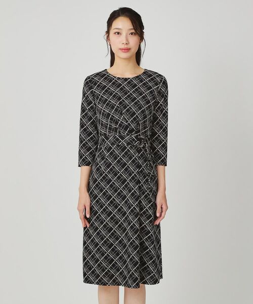 COUP DE CHANCE / クードシャンス ミニ丈・ひざ丈ワンピース | 【手洗い可／日本製】ジャージ素材のプリント柄ワンピース | 詳細22