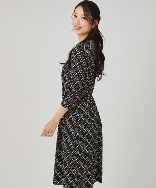 COUP DE CHANCE / クードシャンス ミニ丈・ひざ丈ワンピース | 【手洗い可／日本製】ジャージ素材のプリント柄ワンピース | 詳細5