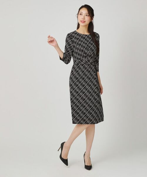 COUP DE CHANCE / クードシャンス ミニ丈・ひざ丈ワンピース | 【手洗い可／日本製】ジャージ素材のプリント柄ワンピース | 詳細6